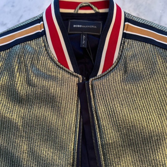 BCBG gold bomber jacket size Large - Picture 3 of 3